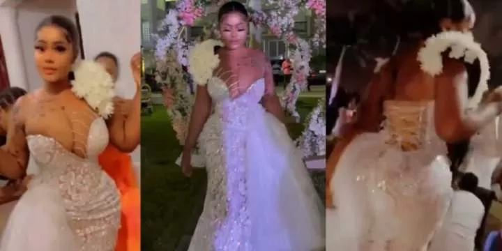 "Bride suppose pursue her" - Lady's outfit to a wedding causes a stir online (video)