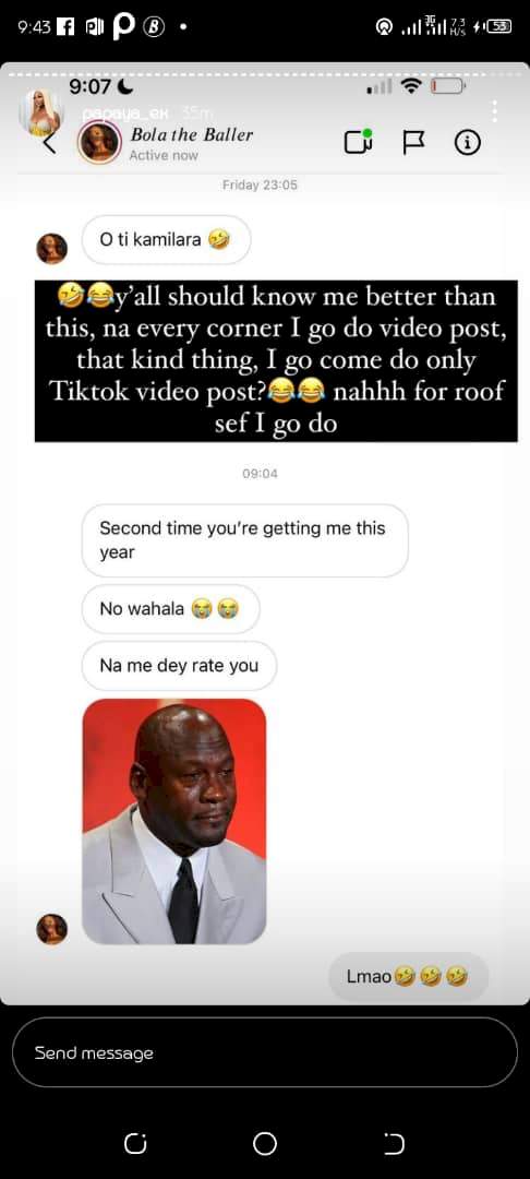 Influencer, Papaya reacts after being called out for flaunting and claiming someone else's house