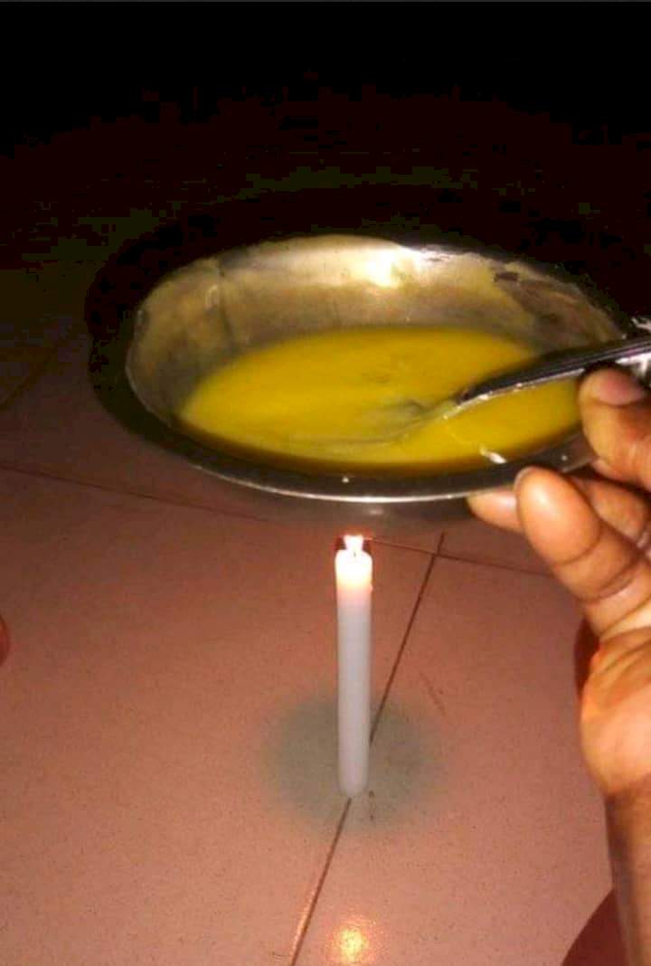 Lady narrates how she used candlelight to prepare custard for her baby in a bid to prevent her from sleeping hungry