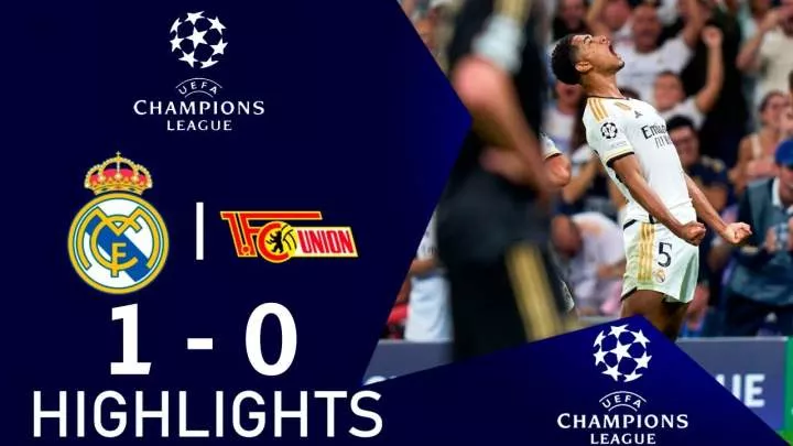 Real Madrid 1 - 0 Union Berlin (Sep-20-2023) Champions League Highlights