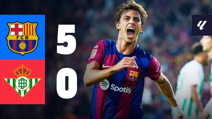 Barcelona 5 - 0 Real Betis (Sep-16-2023) LaLiga Highlights