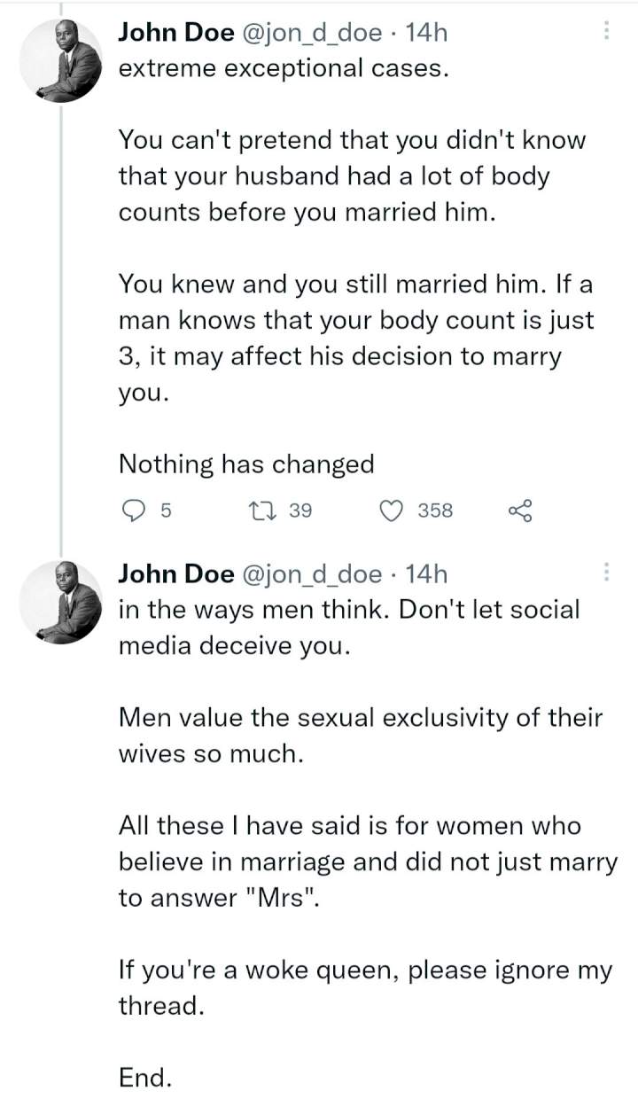 Man gives women reasons they shouldn't be quick to leave a cheating husband