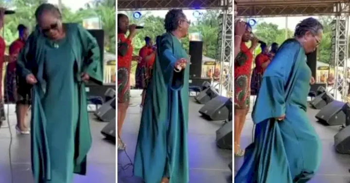 Reactions as veteran singer, Onyeka Onwenu, shows off her dance moves in sweet video