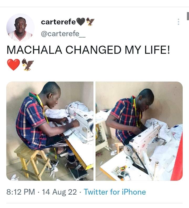 'Machala saved my life' - Carter Efe reminisces as he shares throwback pics of himself as a tailor (Photo)