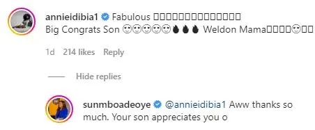 Tuface's baby mama, Sunmbo Adeoye reacts to Annie Idibia's comment following son's achievement
