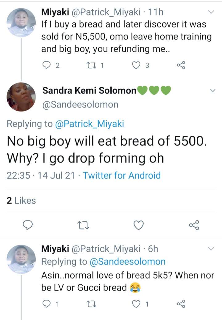 Woman laments after unknowingly buying loaf of bread for N5,500; Nigerians react