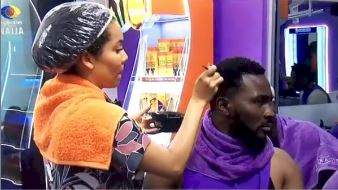 BBNaija: 'Wild card love' - Reactions as Maria is spotted styling Pere's hair (Video)