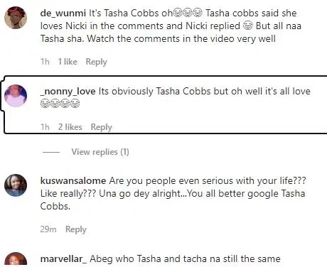 'Aunty rest, nah Tasha Cobbs' - Reactions as Tacha loses her cool after Nicki Minaj sent love to either 'Tasha or Tacha' (Video)
