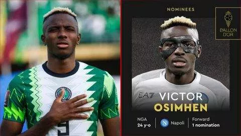 Osimhen: CAF congratulates Super Eagles striker on Ballon d'Or nomination