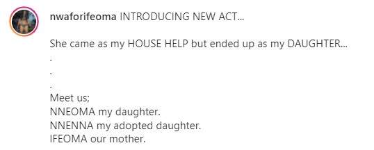 'She came as my house help but ended up as my daughter' - Ifeoma Nwafor introduces new family member