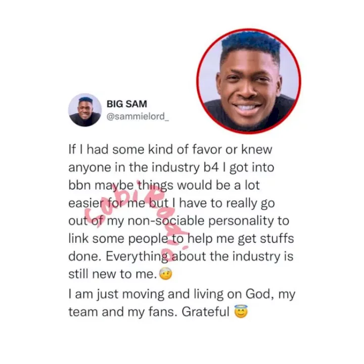 Your Helpers Will Locate You - Fans Offer Prayers To Sammie As He Reveals Struggle