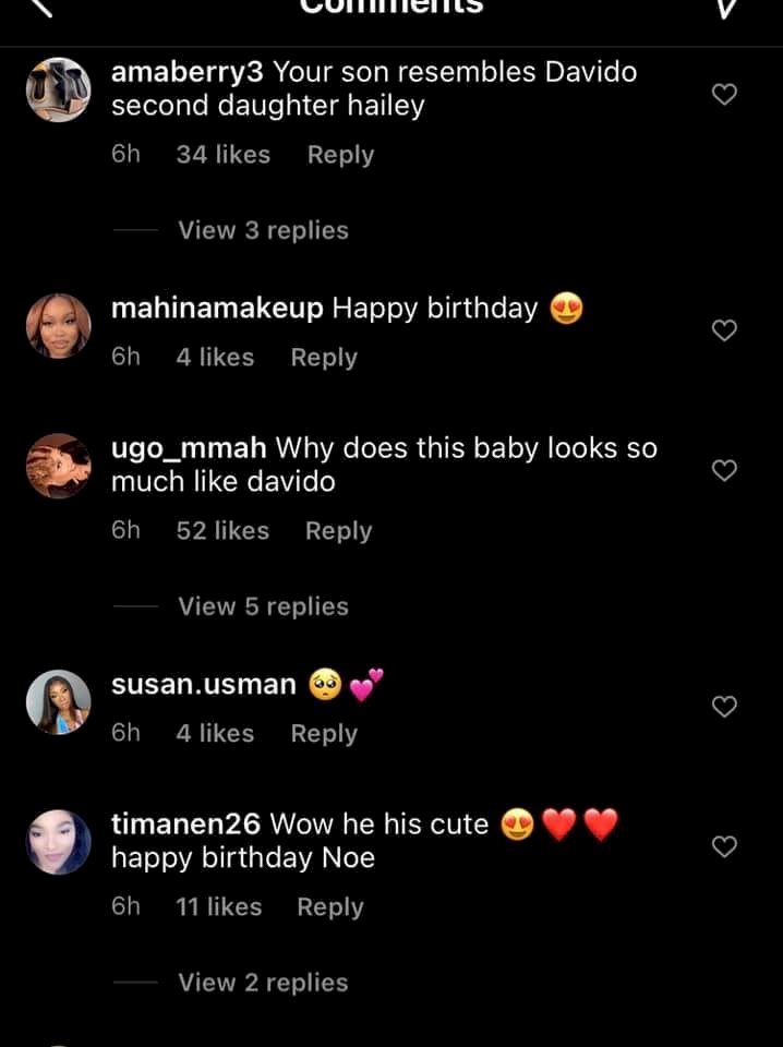 “Hailey’s carbon copy” – Reactions as Davido’s alleged 4th baby mama reveals son’s face clearly