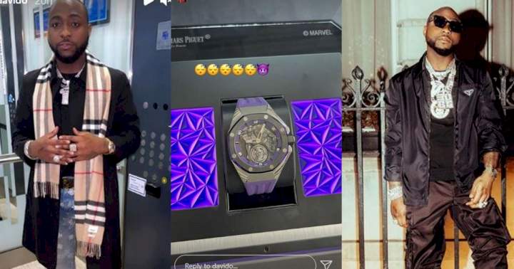 Singer, Davido splashes millions of naira on the acquisition of Audemars Piguet wristwatch