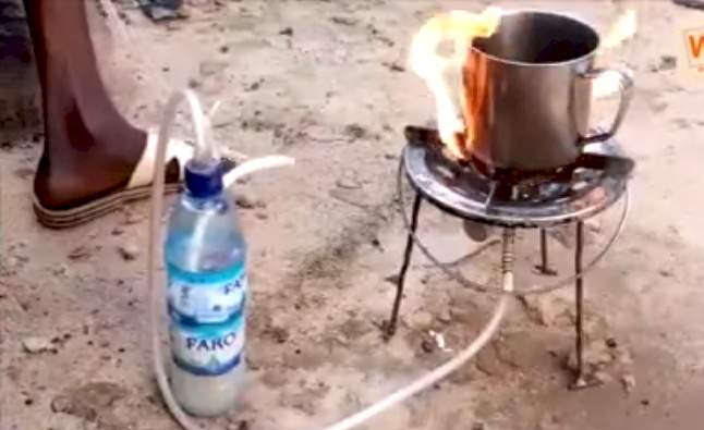 Amid hike in price of cooking gas, Nigerian man invents stove that uses water to cook; seeks FG's support (Video)