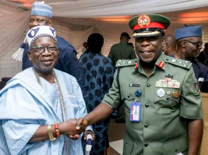 Former president, Obasanjo decorates promoted son with rank of Brigadier General