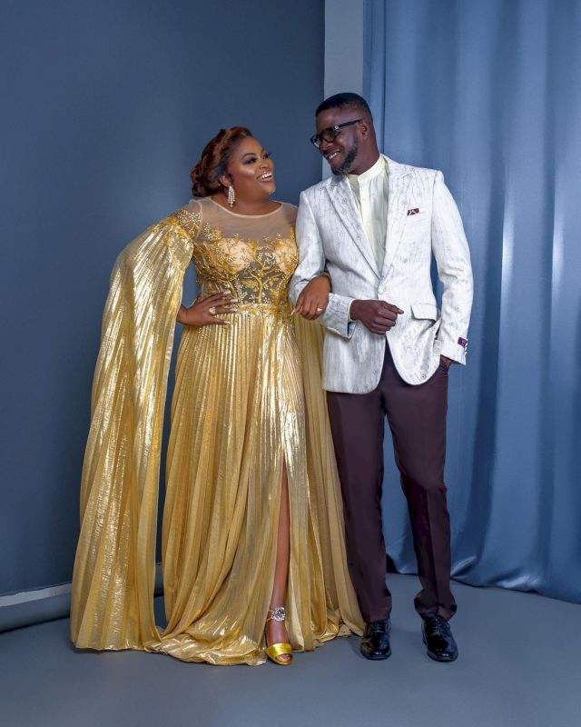 'I was afraid to love you but now, I'm afraid to lose you'- JJC Skillz gushes over his wife, Funke Akindele (Video)