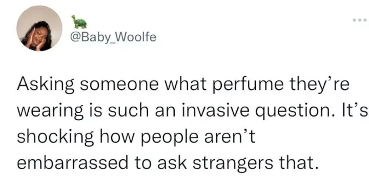 Lady under fire for saying it's offensive to ask strangers about their perfumes