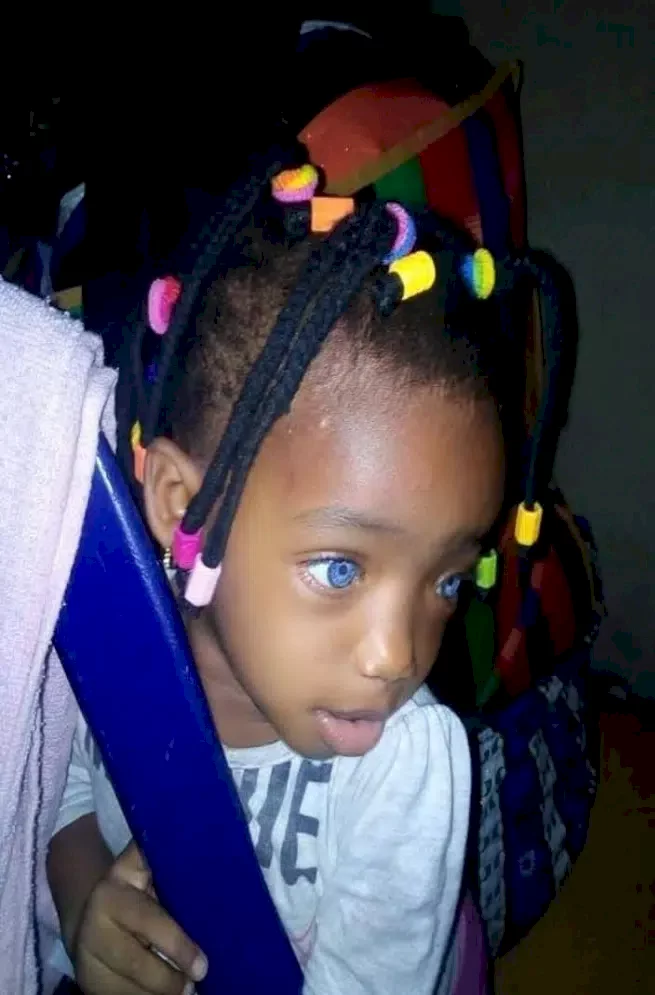 Nigerian lady gushes over her blue-eyed daughter, shares photos