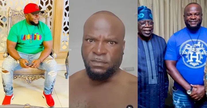 Emmanuel Ehumadu reacts after being dragged for support from Tinubu (video)