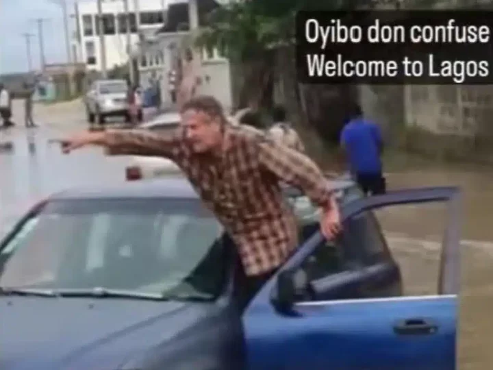 Caucasian man fumes after being tricked into ditch, asked to pay N50K (Video)