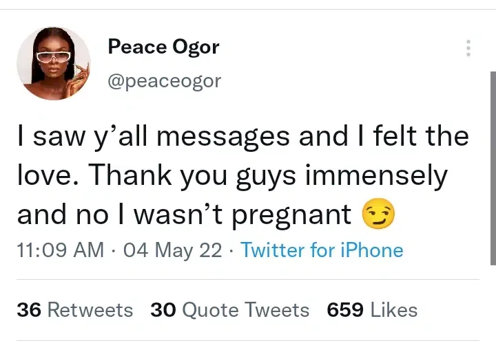 BBN Peace Ogor finally speaks on being pregnant