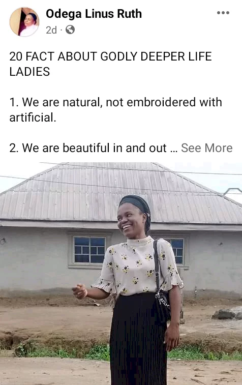 'We don't please men with our bodies but wait till the appointed time' - Deeper Life lady lists '20 facts' about godly female members of her church