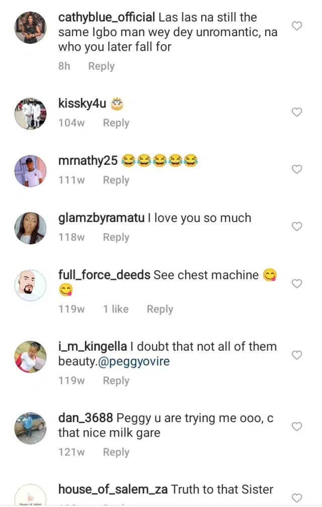 'Las las she con marry one' - Cybernauts dig out old post of Peggy Ovire saying Igbo men are the most unromantic men on earth