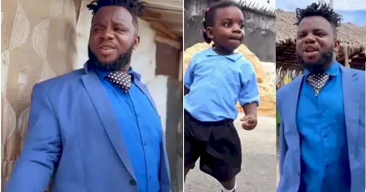 Comedian Sabinus finally reacts to viral video of little girl who looks and walks like him