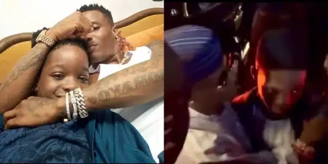 "Omo that was cold" - Reactions as Wizkid casually hugs his son, Bolu