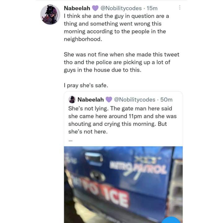 Police storm location after lady came on Twitter to raise alarm about being kidnapped and raped