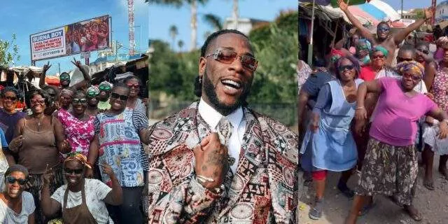 Burna Boy shows love, rewards market women in Ghana with billboard, others for dancing to his song, 'City Boys'