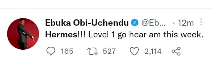 BBNAIJA: Ebuka Obi-Uchendu reacts as Hermes emerges Head of House