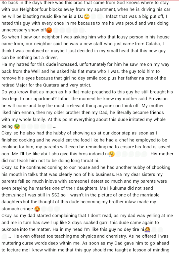 Lady narrates how she married a man she initially hated so much