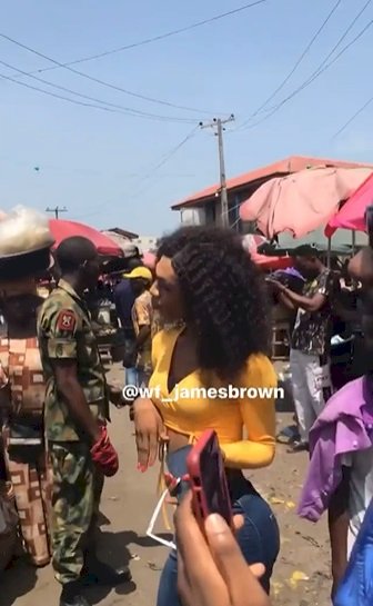 'They should be arrested' - Reactions as soldiers escort James Brown to market (Video)