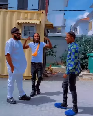 Naira Marley, Sam Larry, and Zinoleesky reunite in first public appearance since Mohbad's death (video)