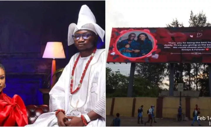 Nigerian lady pays for an entire billboard to wish husband 'Happy Valentines Day"