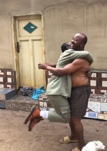 Emotional moment corper appreciates dad as she returns home from service