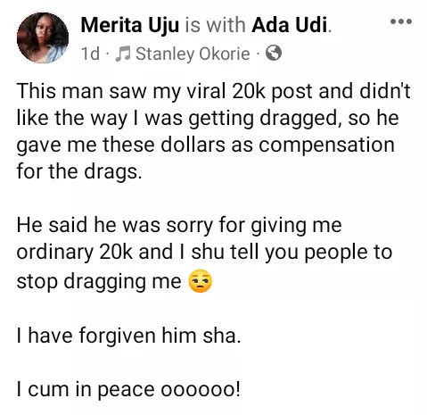 Lady ridicules man who sent her N20K, asks whether it's for 'eba'