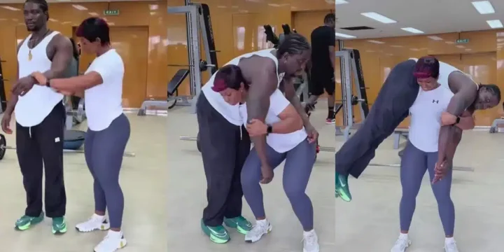 Viral video of female bodybuilder lifting Verydarkman