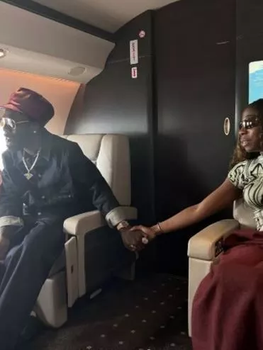 Burna Boy Gives Sister Moral Support As They Experience Turbulence On Private Jet (Video)