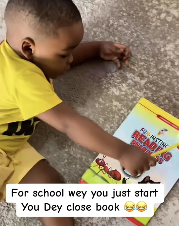 'For school wey you just start you dey close book' - Mother laments as her son gives up on his homework