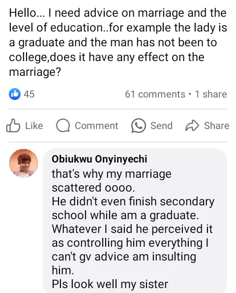Nigerian woman reveals her marriage 