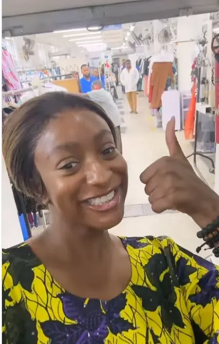 DJ Cuppy visits her mum's grand dry cleaning factory