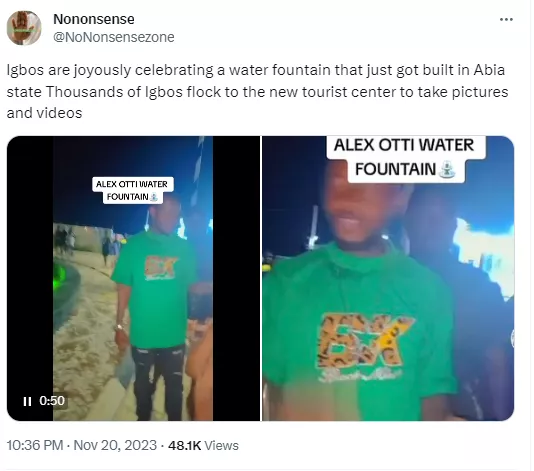Jubilation across Abia state over creation of ?first-ever? water fountain in the state (video)