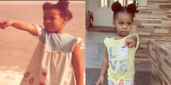 'Copy and paste is all I see' - Netizens comment on resemblance as TBoss posts throwback photos of herself and pictures of her daughter currently