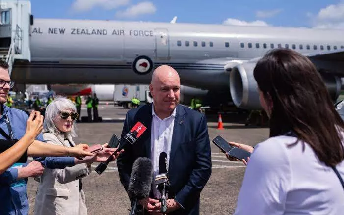 New Zealand prime minister hitches ride on commercial plane after his official government jet breaks down