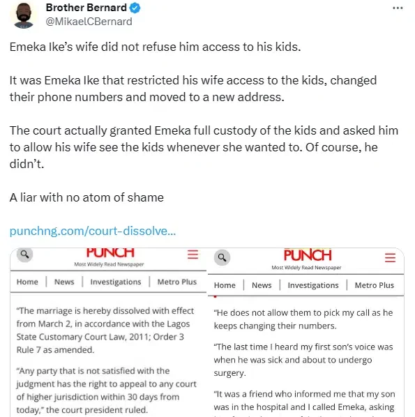 'Court sealed his school because he was owing everybody, from furniture man to security man' - Netizen makes staggering accusations against Emeka Ike