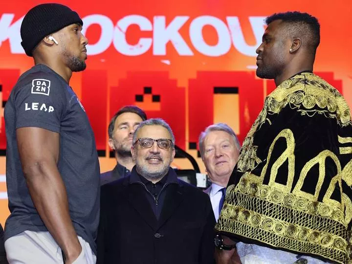 I heard Anthony Joshua doesn't have a Chin, I'm going to test that out' - Francis Ngannou says as both boxers come face to face for first time