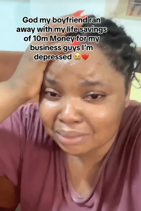 Nigerian lady cries out as boyfriend flees with her N10 million business money