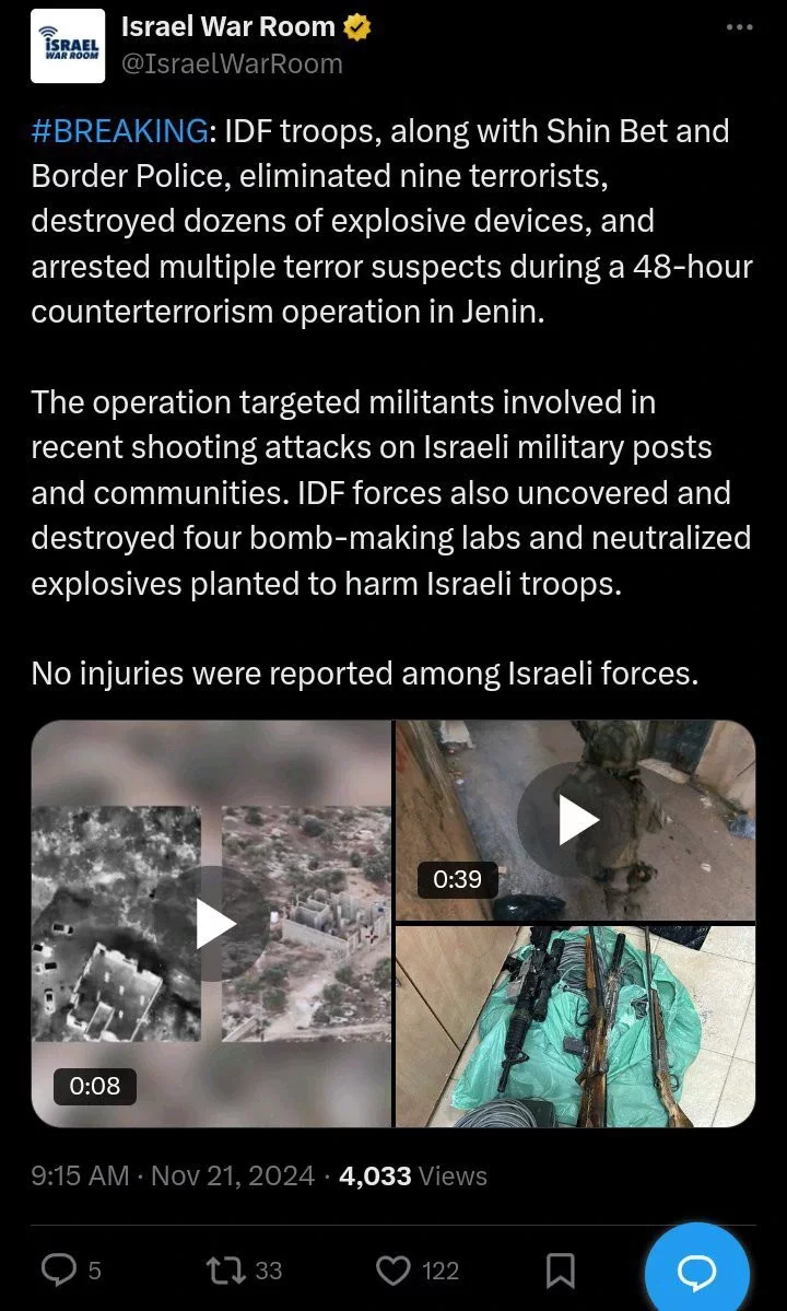 Huge Blast as Israel Troop Destroyed Dozens of Explosive Devices, Arrested Multiple Terro Suspects